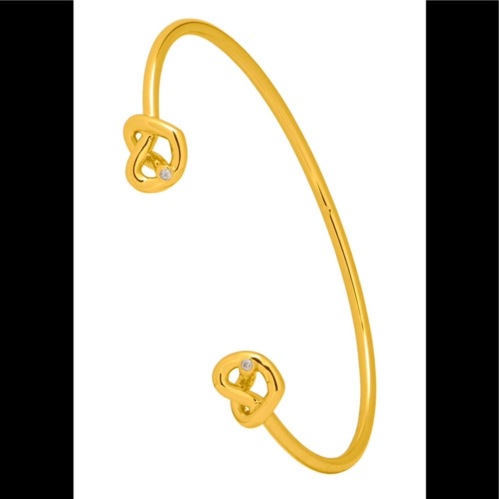 Kate Spade Loves Me Knot CZ Heart💛 Knot Cuff